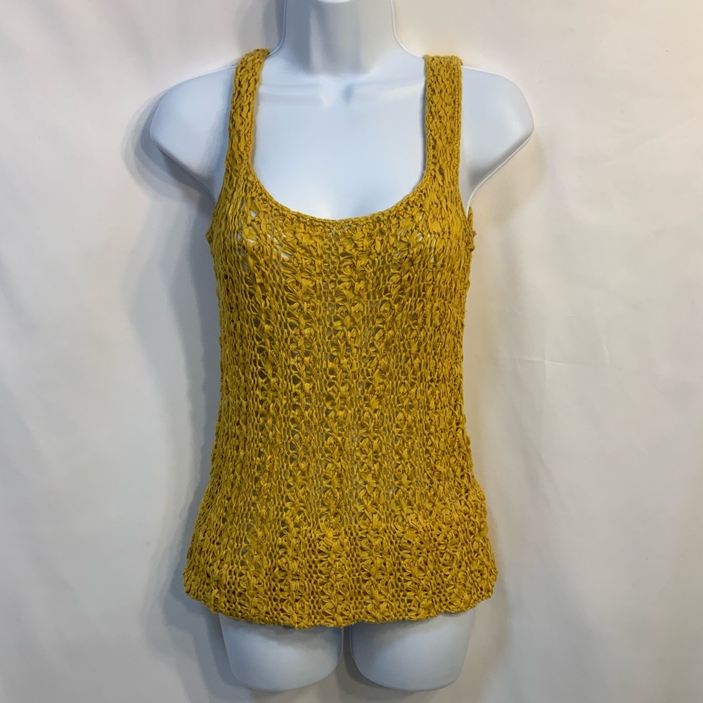Rachel Zoe Women’s Yellow Crochet Sleeveless Top